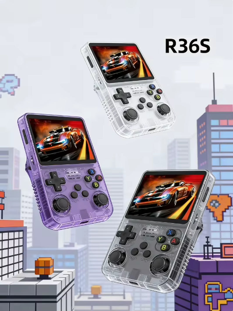 128G R36S Retro Handheld Video Game Console Linux System 3.5 Inch IPS Screen R35S Pro Portable Pocket Video Player 64GB Games